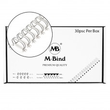M-Bind Double Wire Bind 2:1 A4 - 1-1/4"(32mm) X 23 Loops, 30pcs/box, White